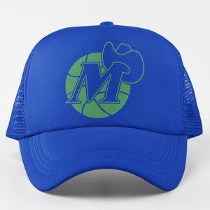 NEW Dallas Mavericks 1980s Logo Foam Trucker Mesh Snapback Hat ROYAL